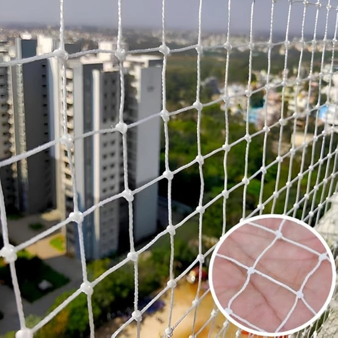 Balcony safety nets installed in a Chennai high-rise
